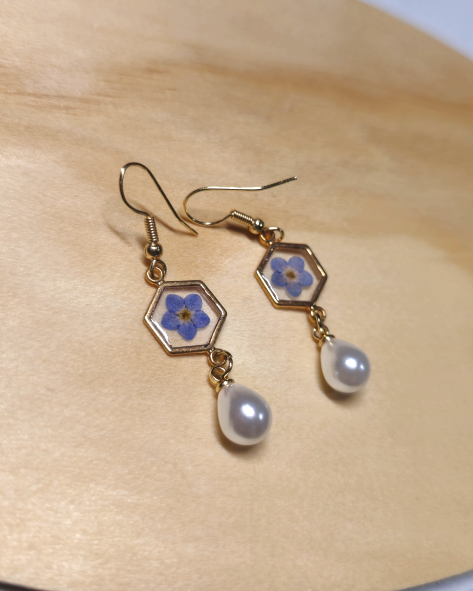 Forget Me Not Flower handmade resin earrings