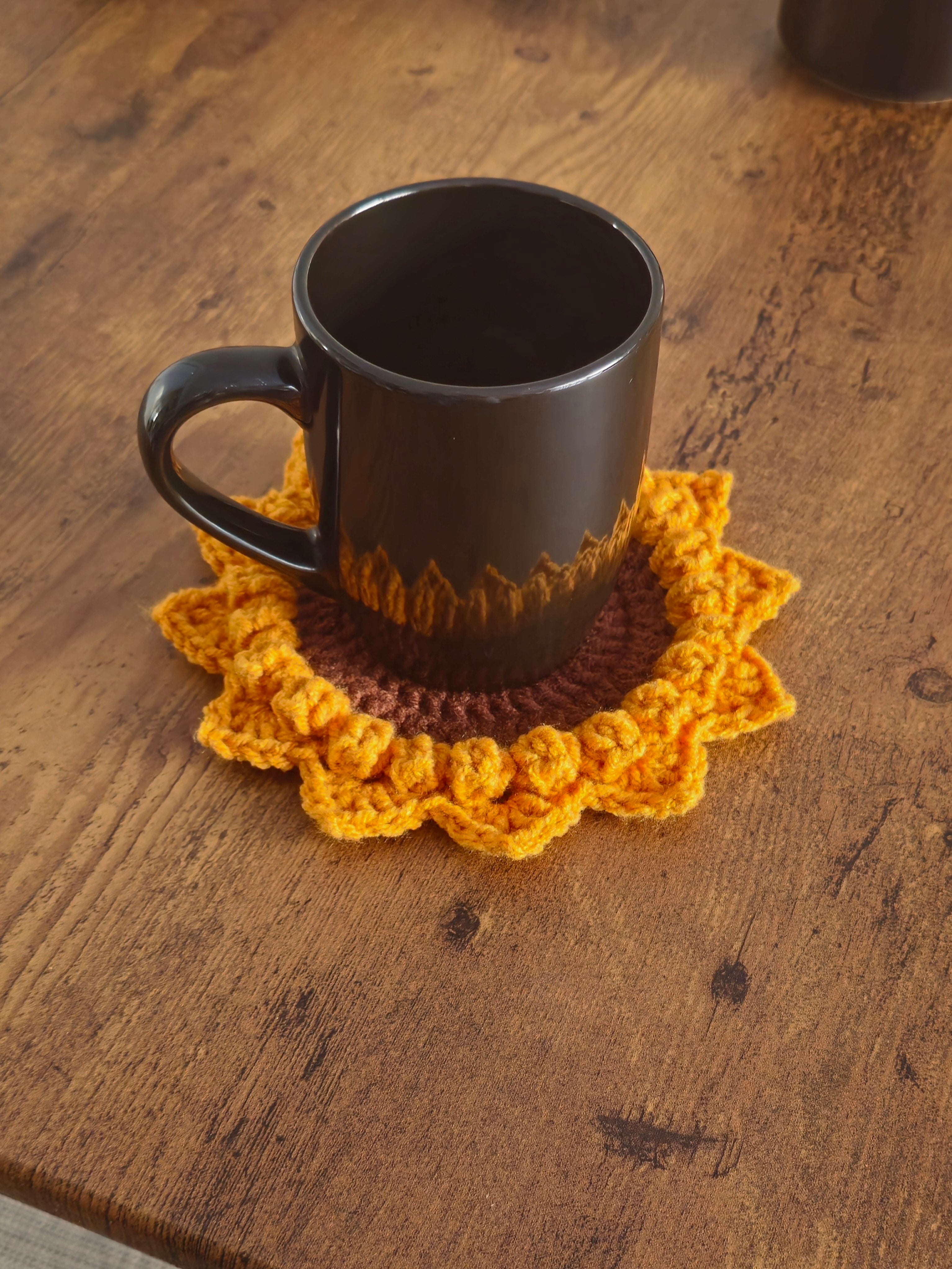 Sunflower Crochet Coaster Set | Set of 2