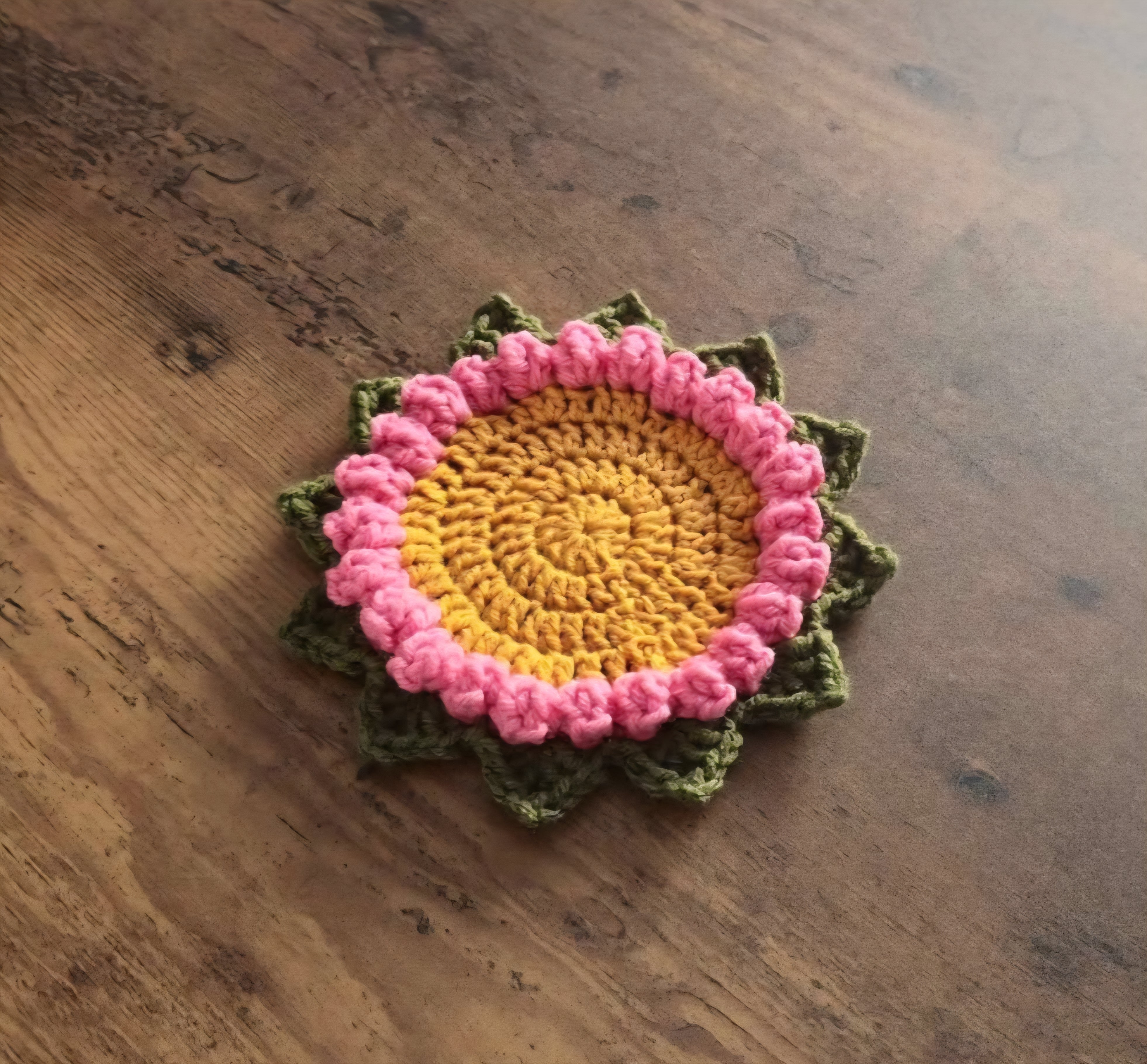 Handmade Crochet Flower Coaster – Unique Floral Table Decor & Gift Idea