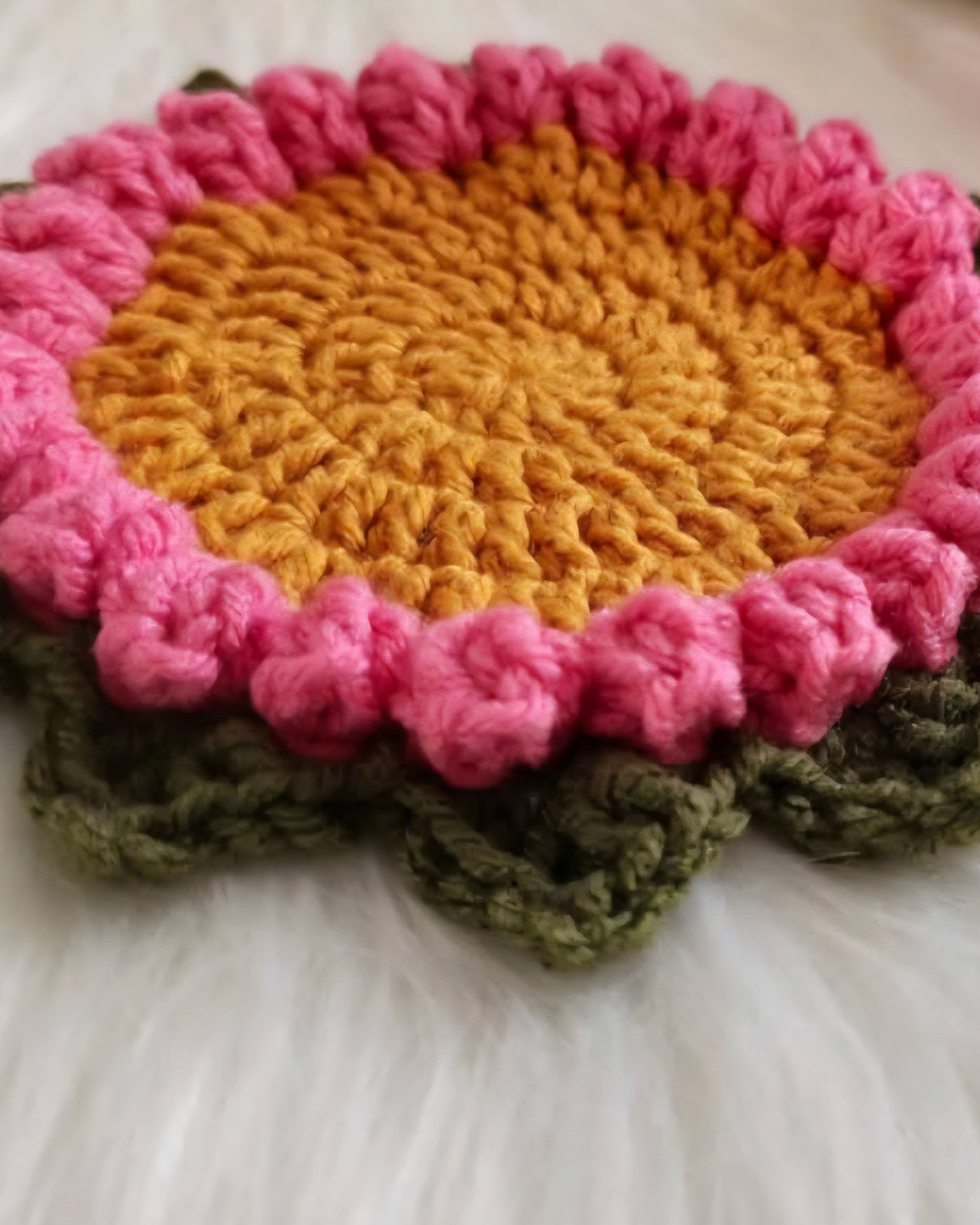 Handmade Crochet Flower Coaster – Unique Floral Table Decor & Gift Idea