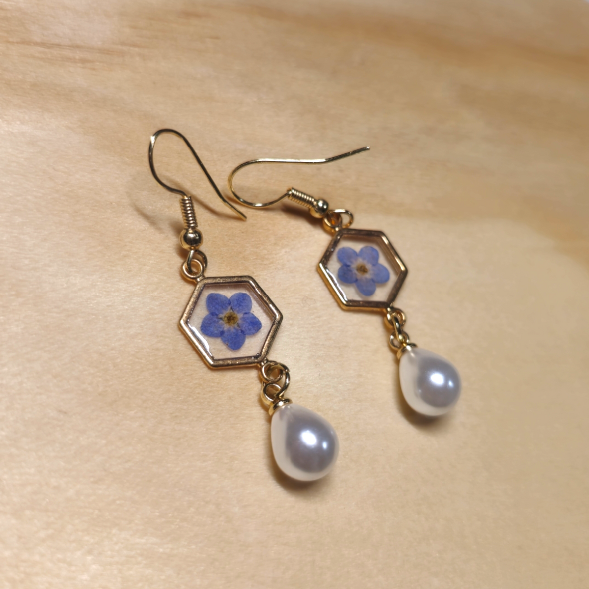 Forget Me Not Flower handmade resin earrings