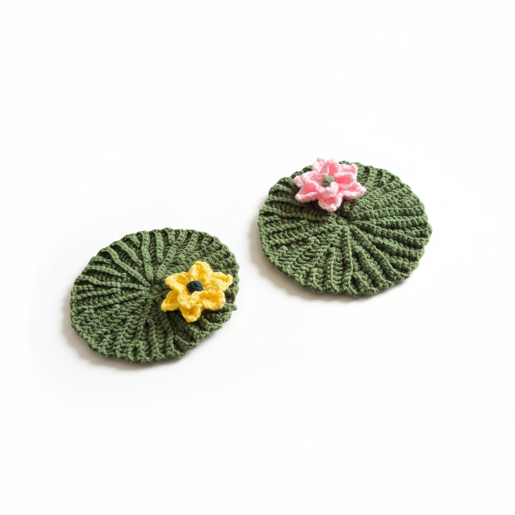 Handmade Lotus Crochet Coaster – Floral Table Decor
