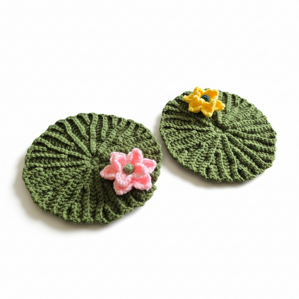 Handmade Lotus Crochet Coaster – Floral Table Decor