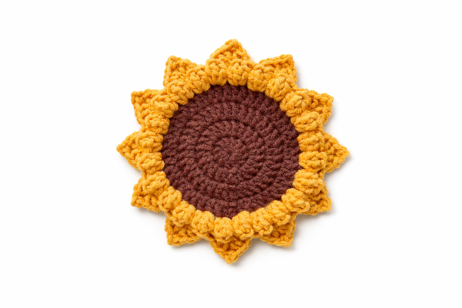 Sunflower Crochet Coaster Set | Set of 2