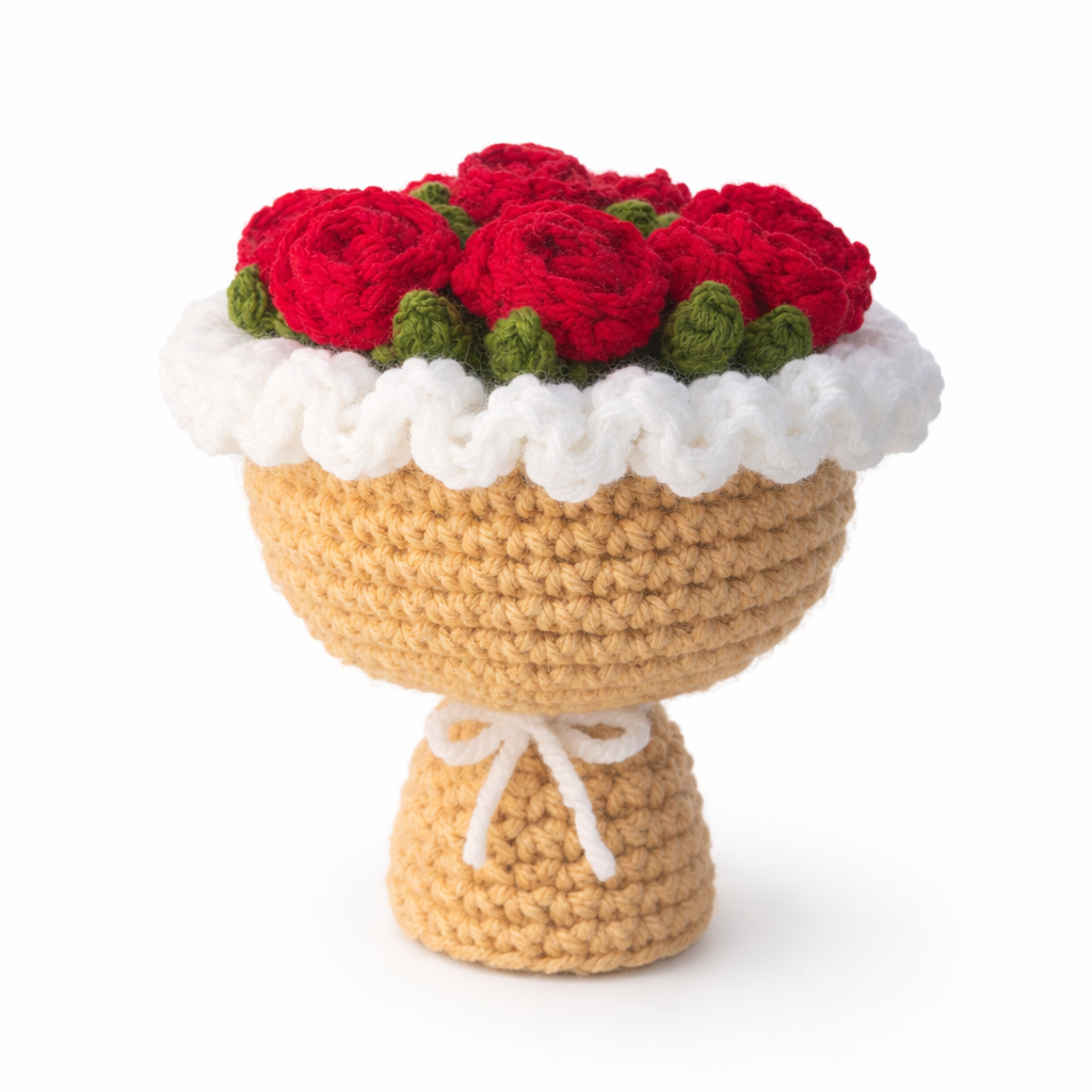 Handmade Crochet Rose Bouquet | Forever Flower Gifts | Valentine's Day Gift